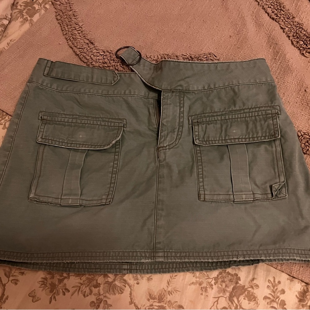 American Eagle Outfitters Olive Mini Cargo Skirt